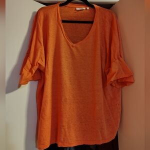 Chico's Vibrant Orange Short Sleeve Top